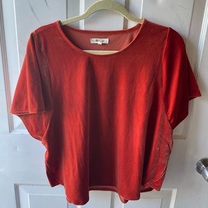 Madewell Velvet Top in Rust Large
